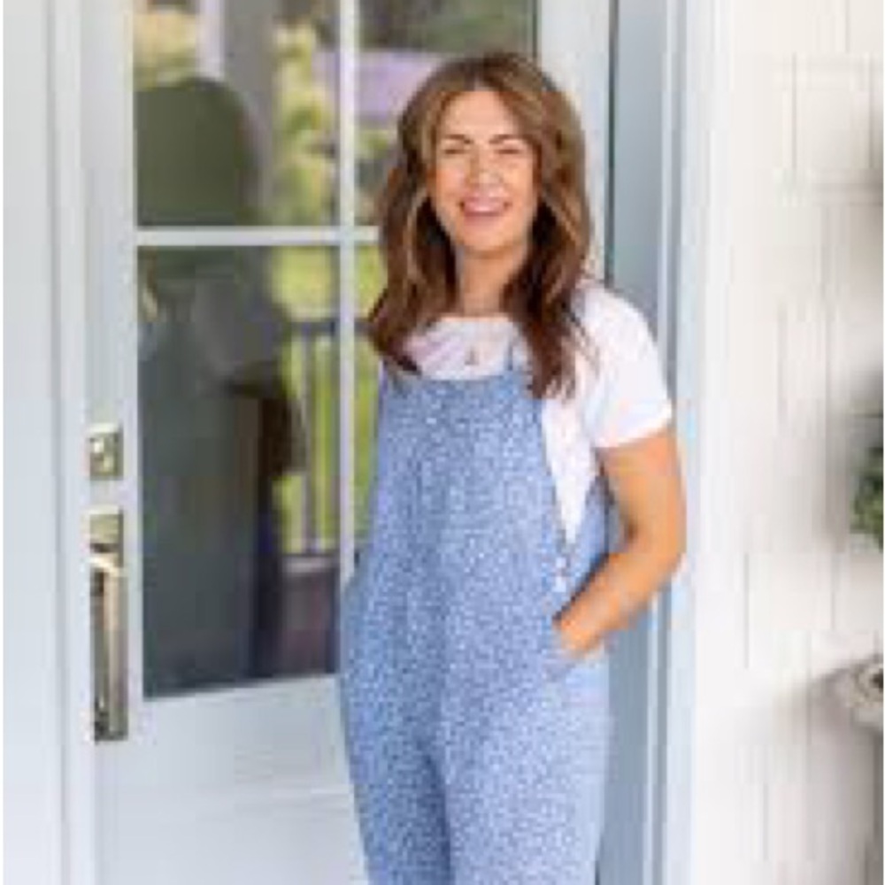 Blue Floral Jumpsuit - Picture 6 of 7
